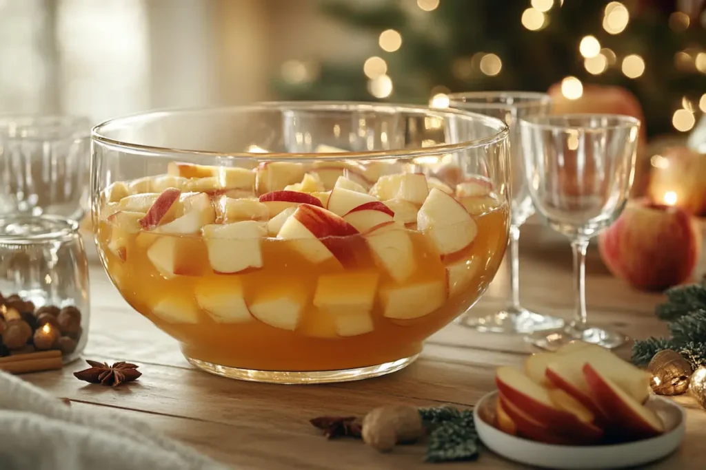 Apple cider punch with fruit and spices