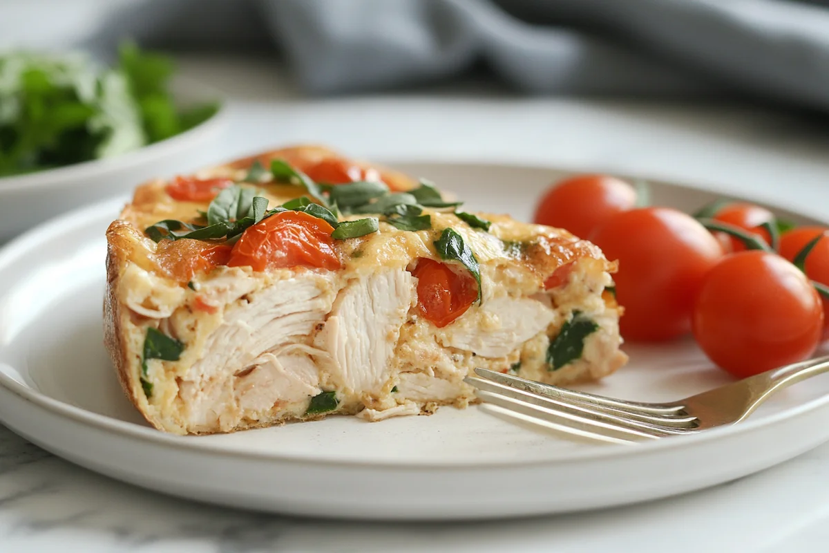 A tasty chicken frittata.