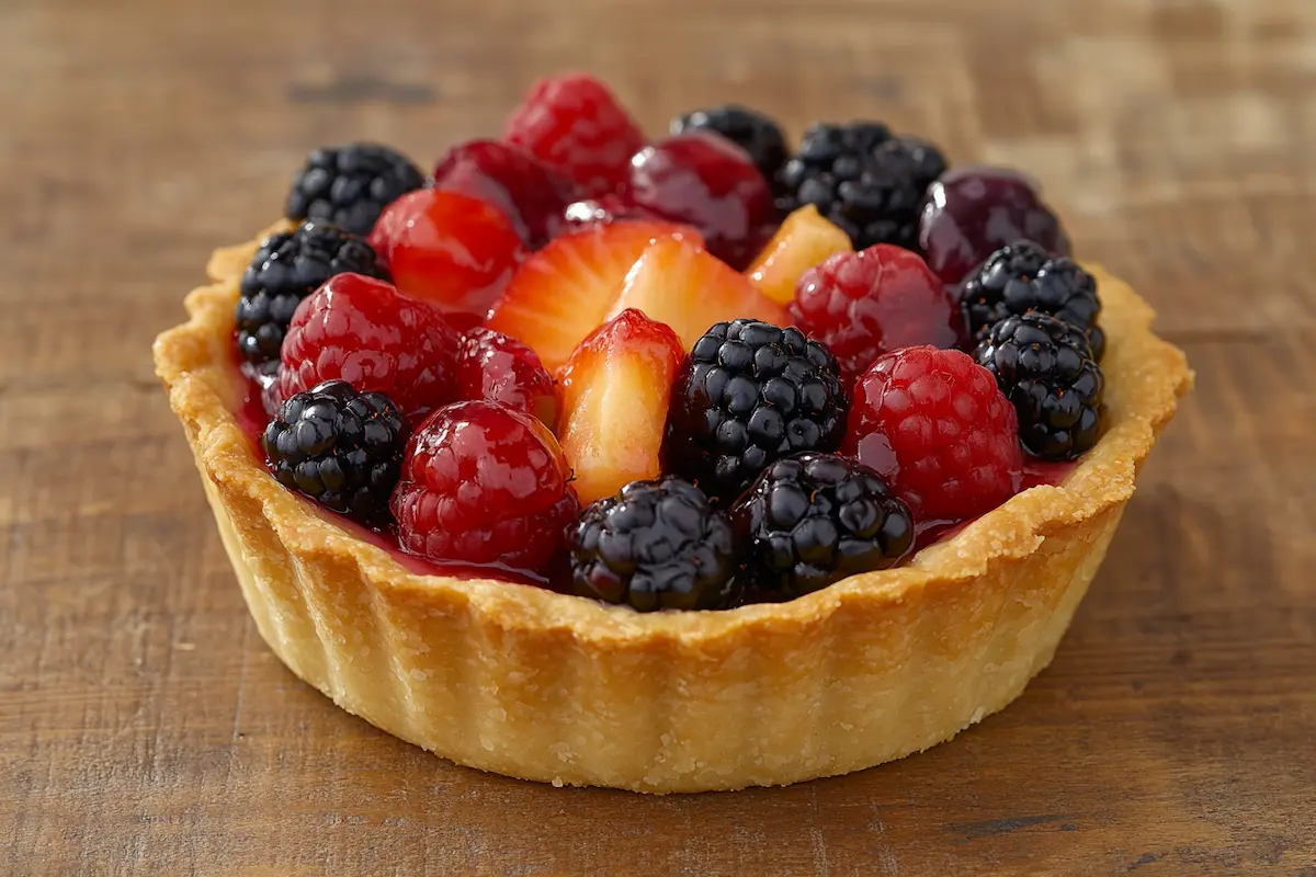 Delicious fruit tartlet with fresh berries.