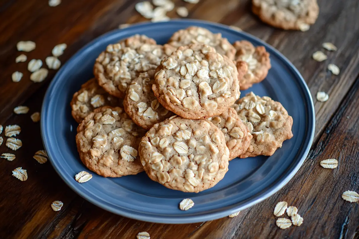 Sugar free oatmeal cookies on a cooling rack.