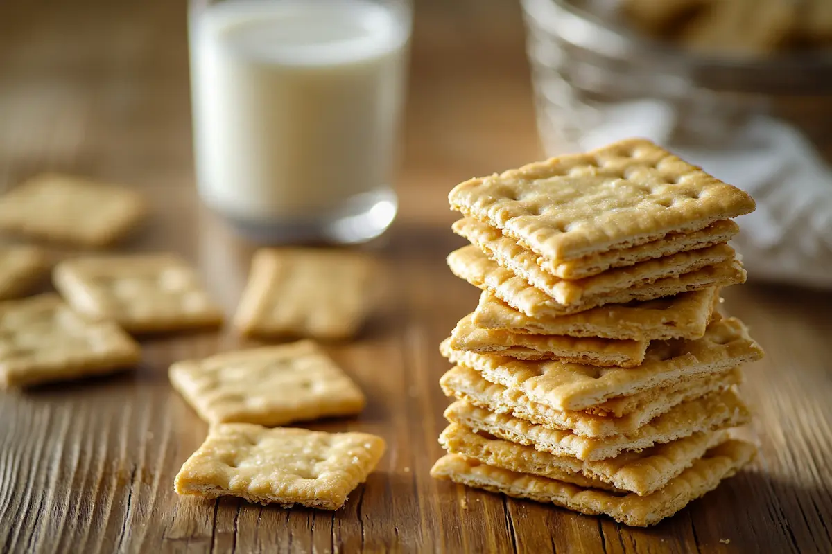 Peanut butter crackers a simple snack.