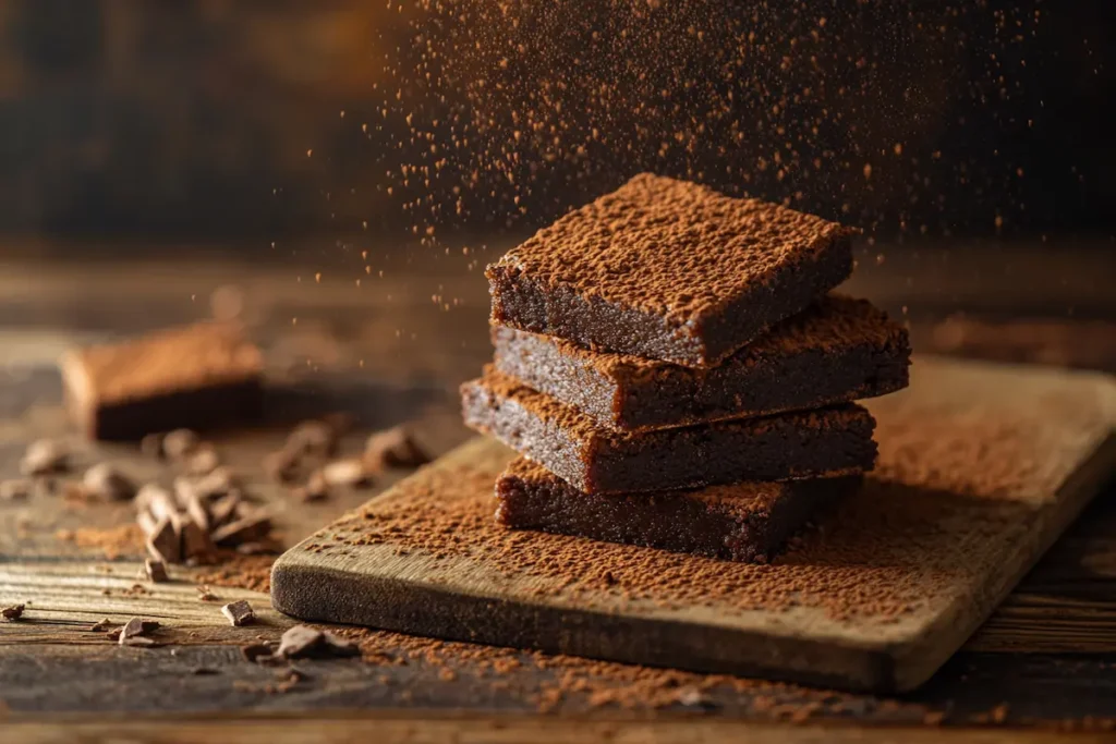 Delicious homemade protein brownies on a plate.