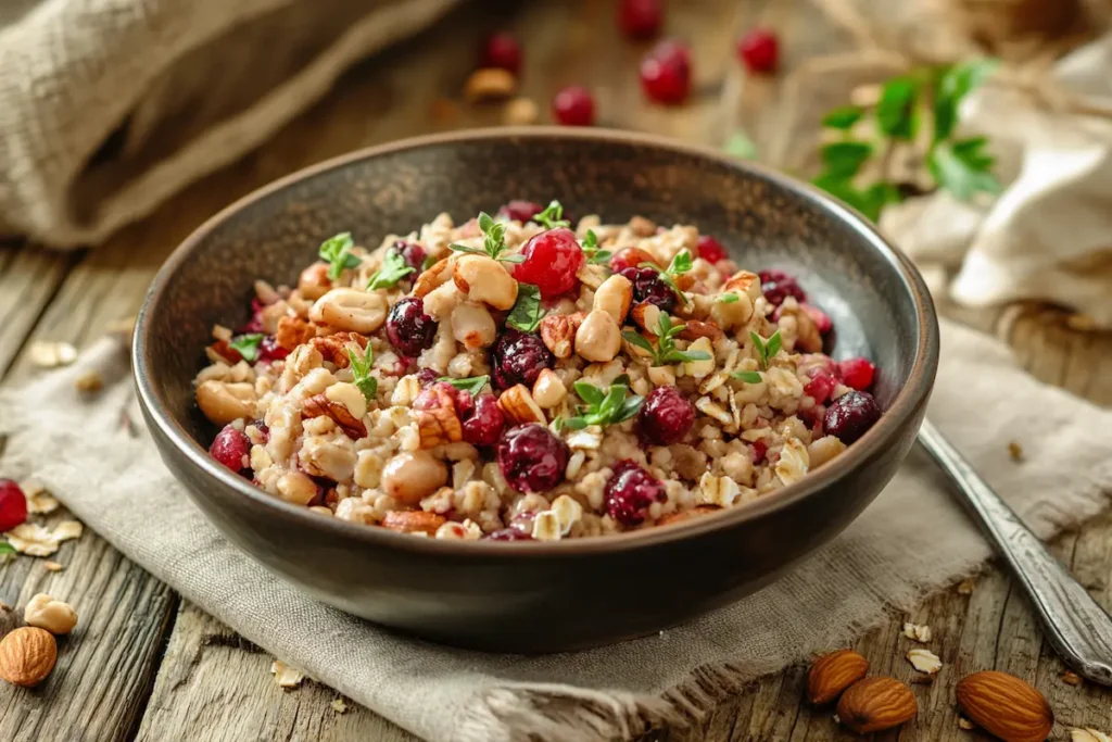 A serving of oat berries.